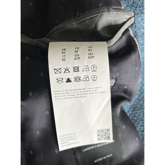 Hugo Boss Jonston2 42R Slim Fit Blazer Textured Tweed Wool Cotton Silk Cashmere - Picture 11 of 13